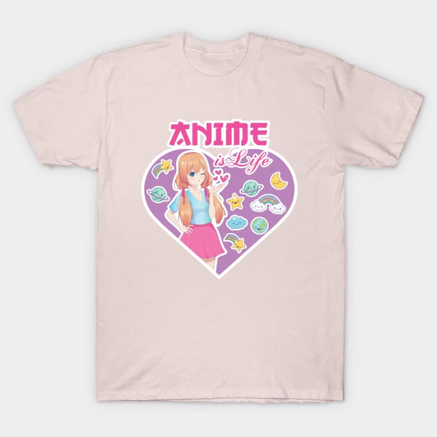 Anime is Life T-Shirt by Fun Personalitee